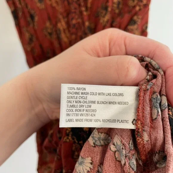 MOSSIMO SUPPLY CO Rust Red Burnt Orange Floral Sunflower Boho Sleeveless Romper - Picture 13 of 16